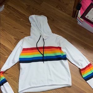 A rainbow crop/sweatshirt depending on size